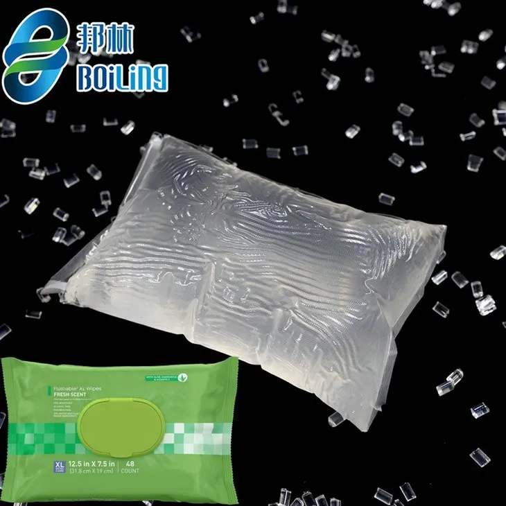 Adhesiu de fusió en calent per a tovalloletes humides per unir la tapa