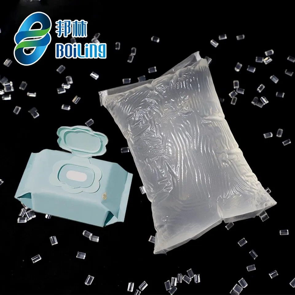 Tovalloletes humides Cap Adhesiu de fusió en calent